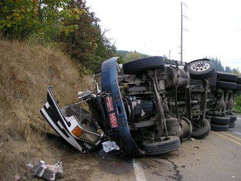 rolled truck