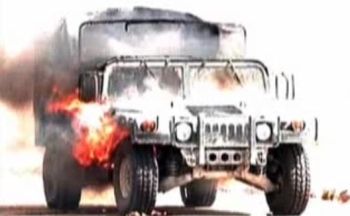 Burning HUMVEE