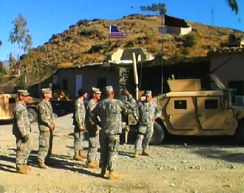 Oregon Guard soldiers at a remote combat base in the Pesh Valley of Afghanistan. Photo by: Tim King