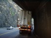 photo: semi-truck stopped in tunnel